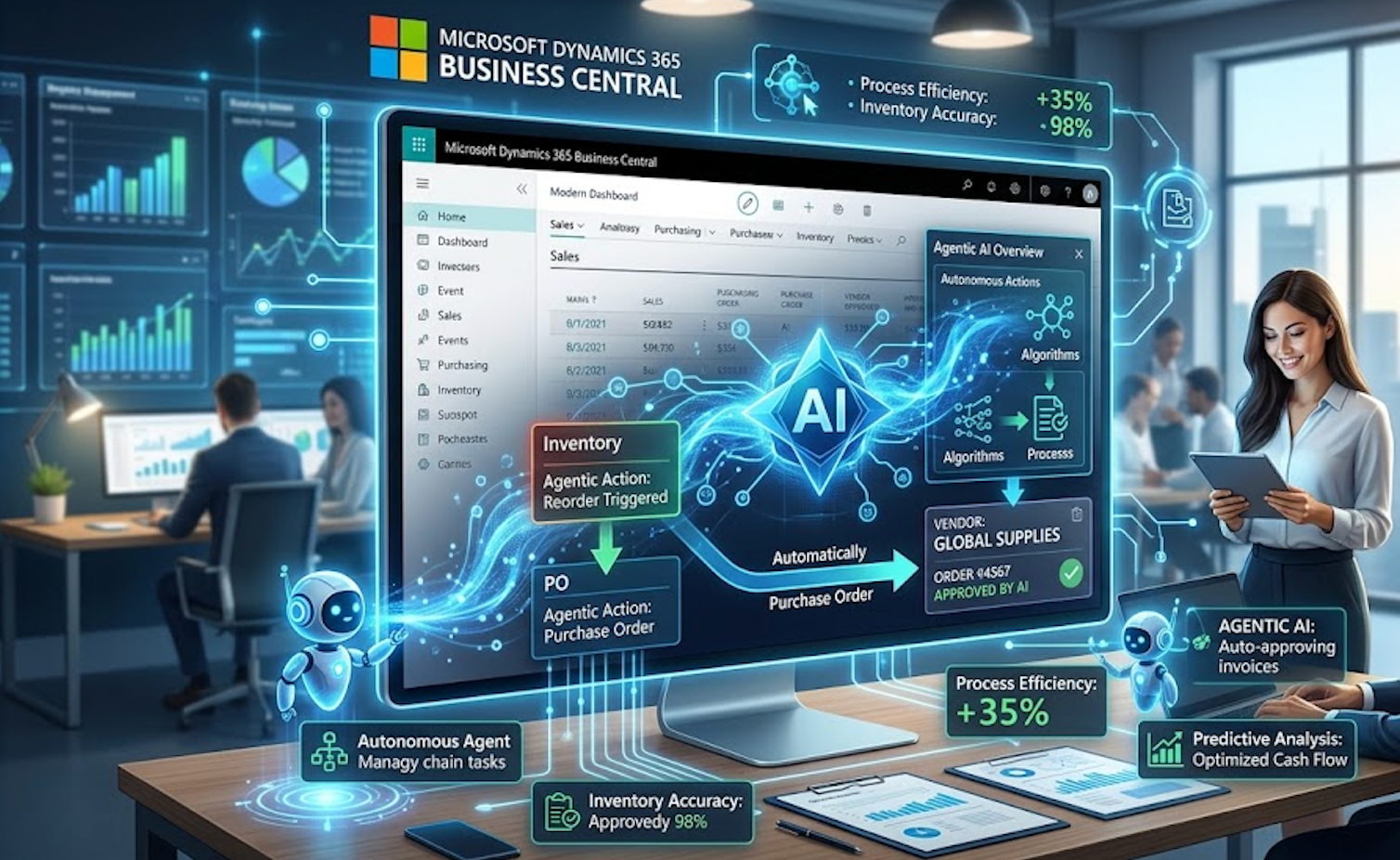 Agentic AI agents working inside Business Central